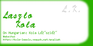 laszlo kola business card